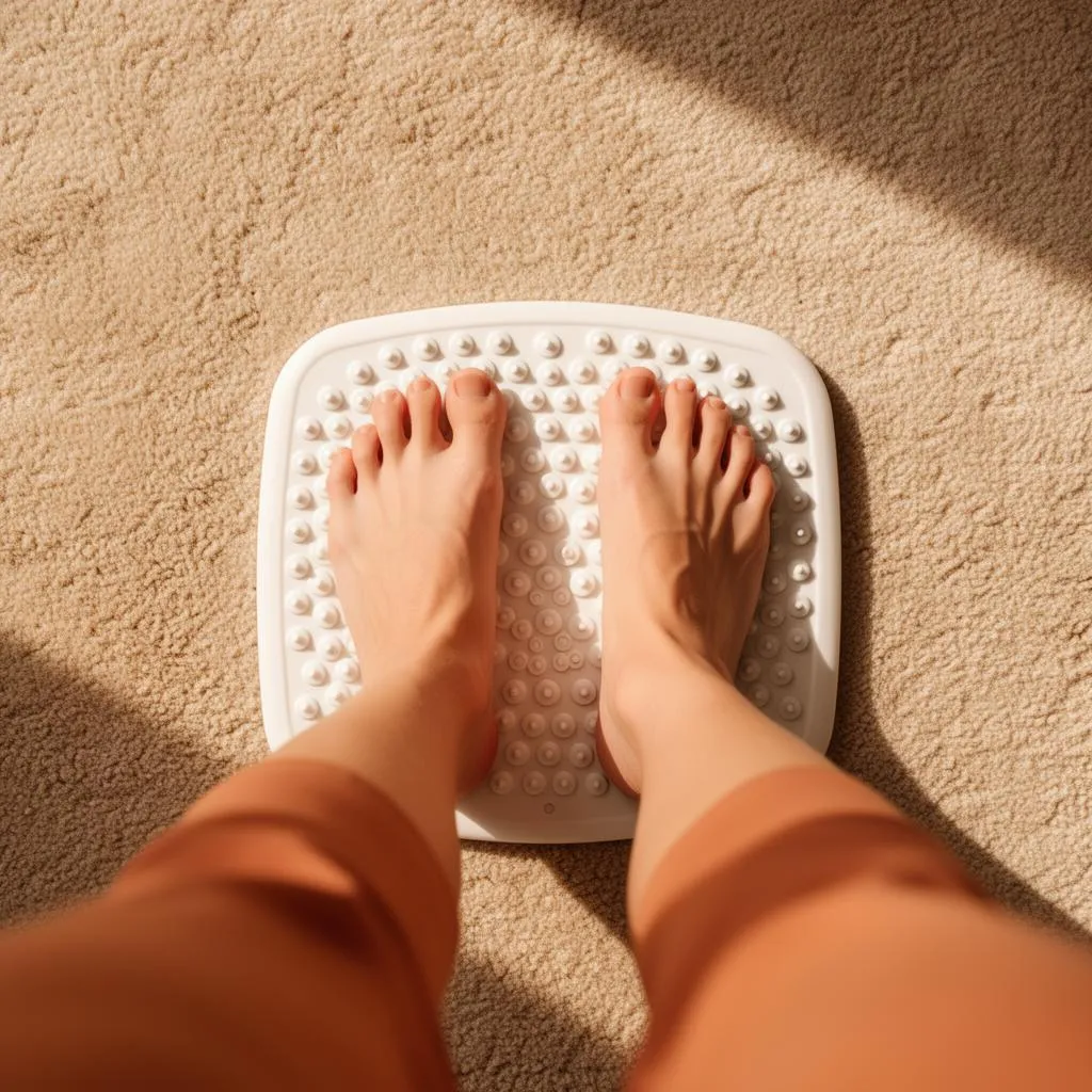 Feet on Parsana plate at home