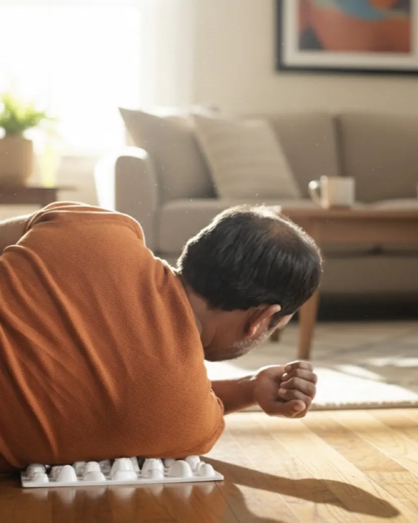 Forehead rest on the plate, back reflex release